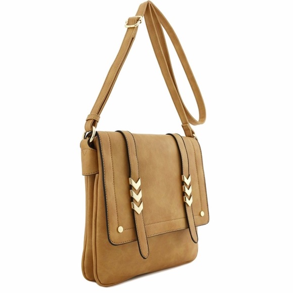 Double Compartment Large Flapover Crossbody Bag - Picture 2 of 5